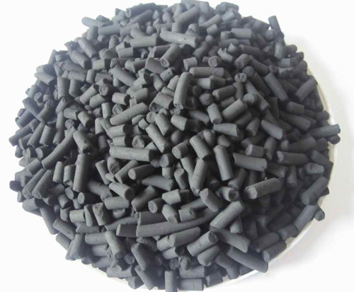 图为有机废气处理吸附法用的柱状活性炭